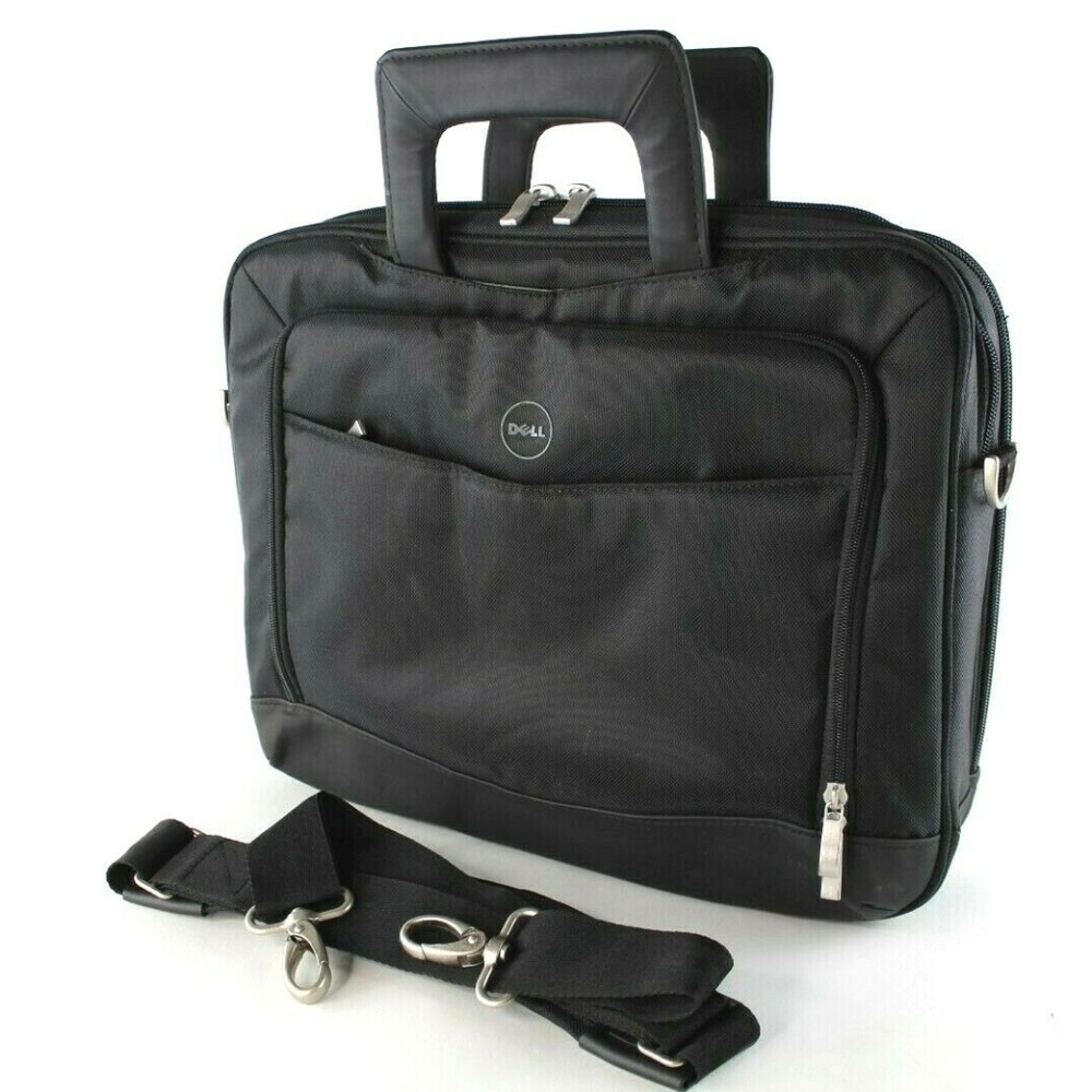 Dell Pro Nylon Black Laptop Briefcase Messenger Bag Fits 14" Laptop EUC